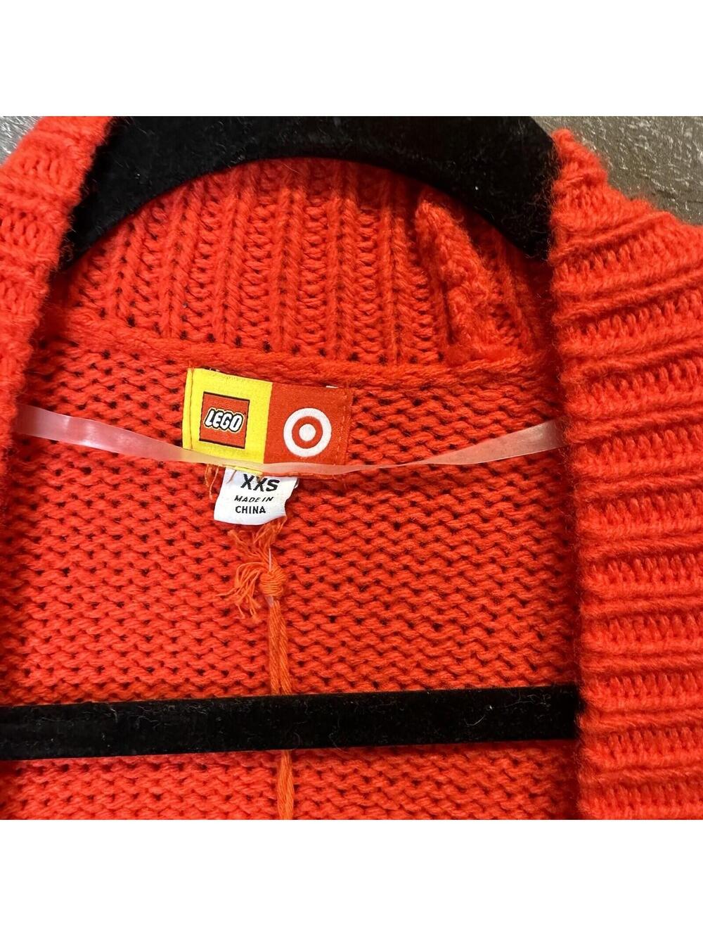Women's Ladies Textured Cardigan LEGO® Collection x Target Red SIZE XXS 2XS NEW - Picture 4 of 7